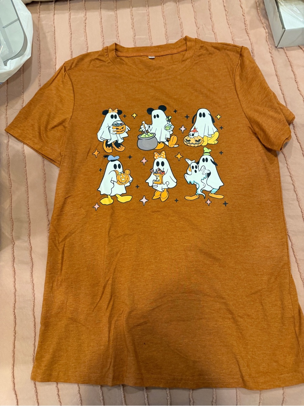Ghosts Disney Characters Orange T-Shirt